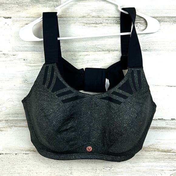 Livi Women’s 44DD Gray Black Max Support Wired Sports Bra NEW - Picture 1 of 8